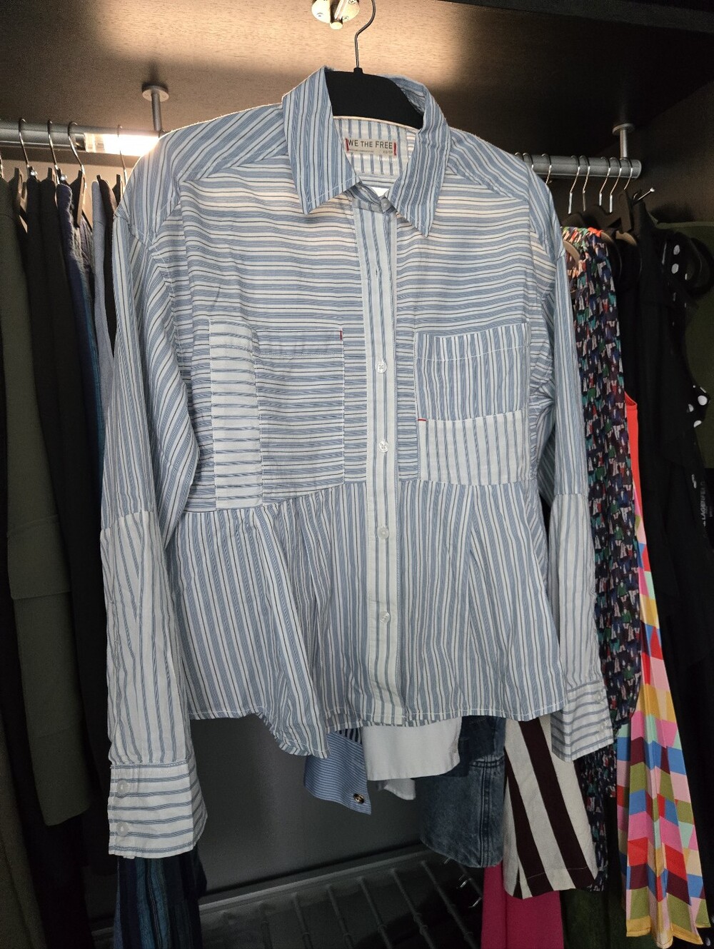 We The Free Girls' Blue & White Striped Button-Up Shirt